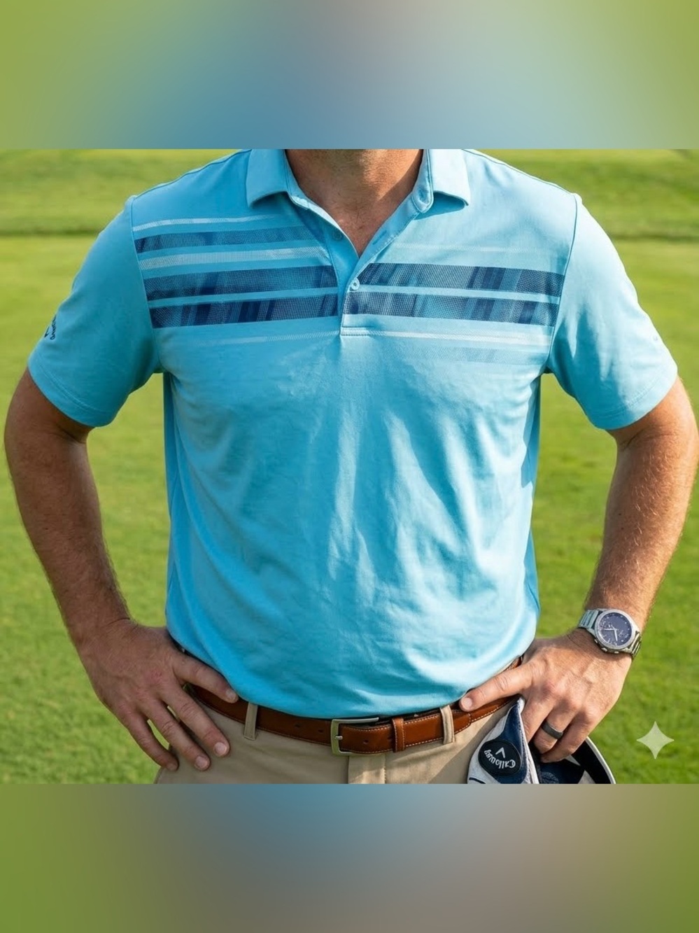 Callaway Golf Performance "Opti-Dri" Men's Chest-Stripe Polo Shirt